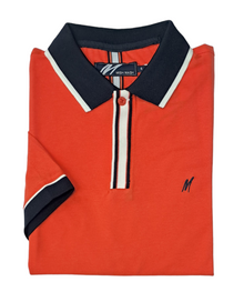Mish Mash Ray Regular Fit Jersey Polo Shirt - Tiger Lily