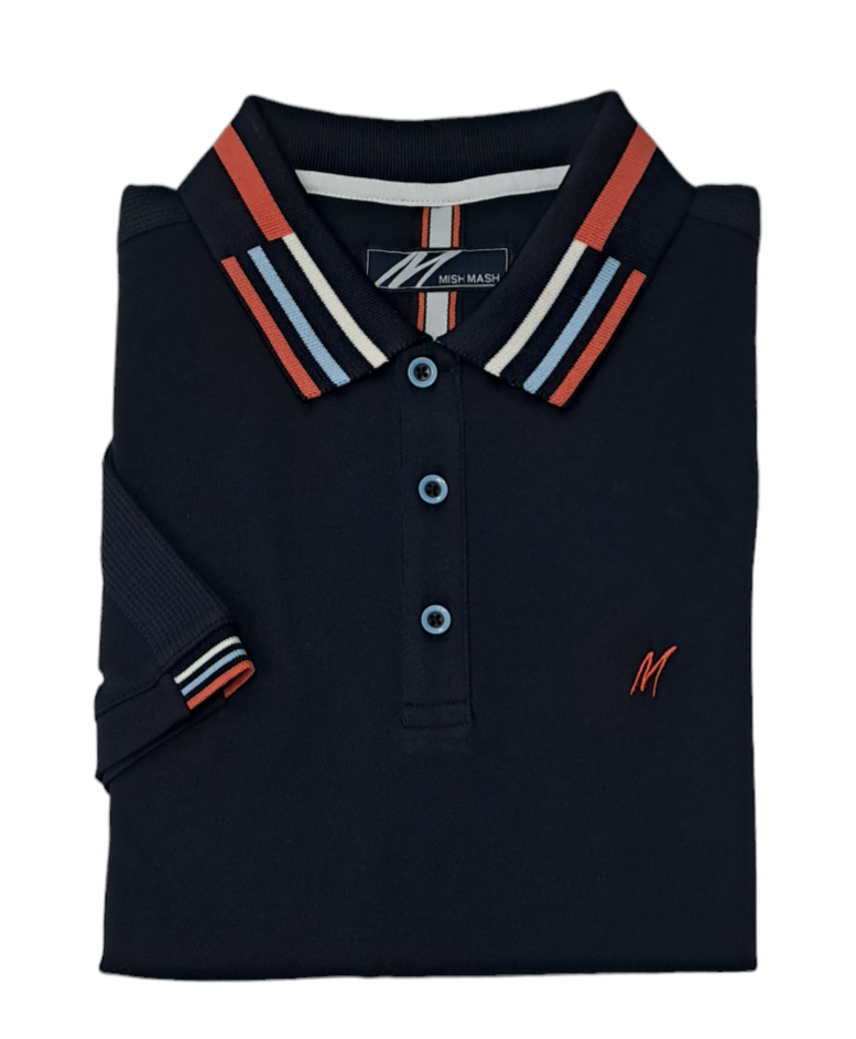 Mish Mash Finn Regular Fit Jersey Polo Shirt - Navy