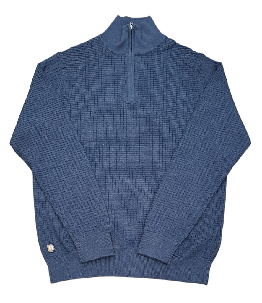 6th Sense Palm Half Zip Sweater - Sky Captain