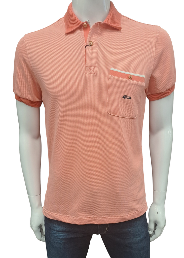 Dario Beltran Short Sleeve Polo - Peach