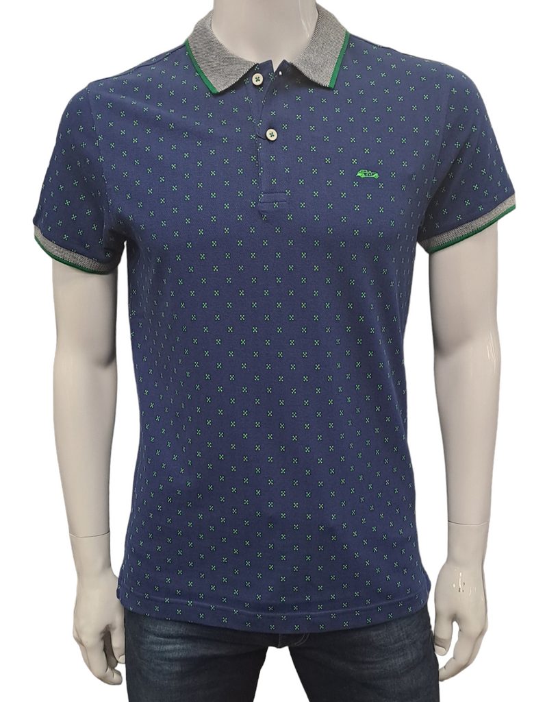 Dario Beltran Short Sleeve Polo - Navy/Green