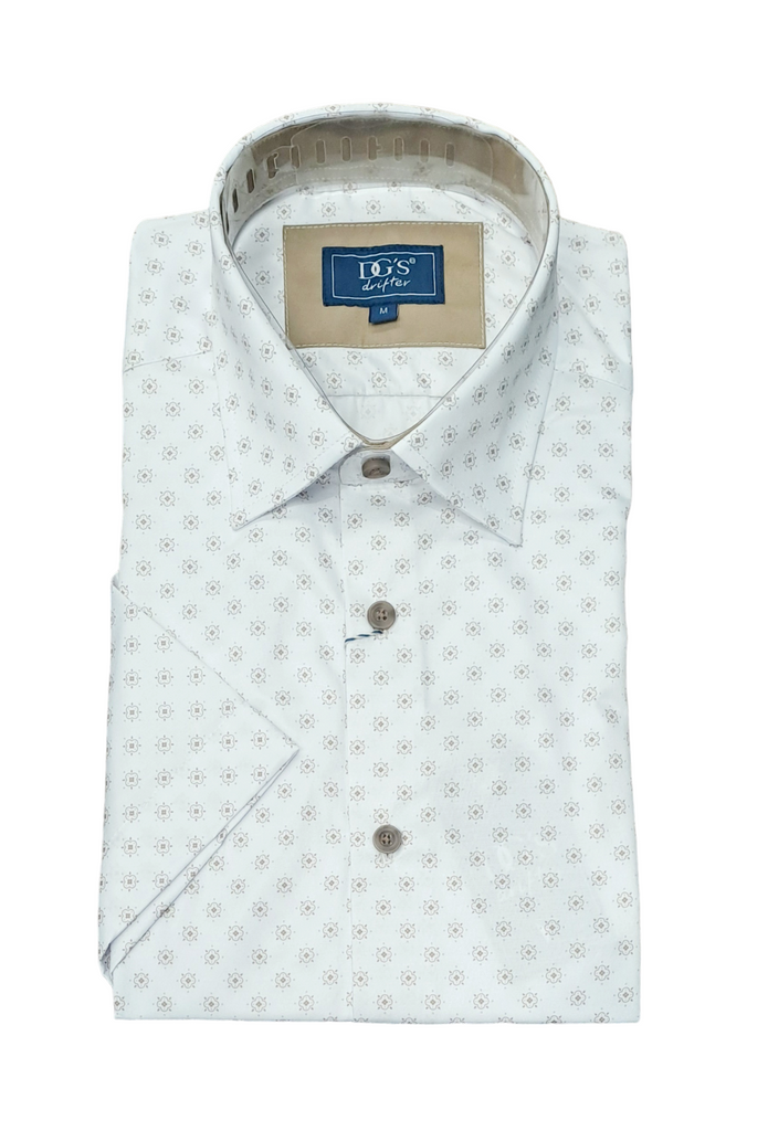 Daniel Grahame Short Sleeve Casual Shirt - White/Beige