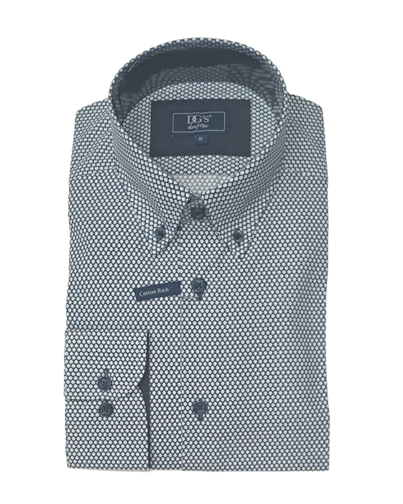 Daniel Grahame Long Sleeve Casual Shirt - Dark Blue