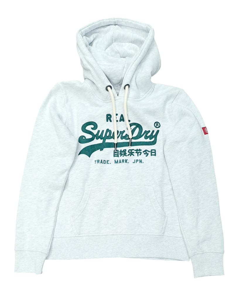 Superdry Unisex Vintage Logo Embroidered Graphic Hoodie - Ice Marl