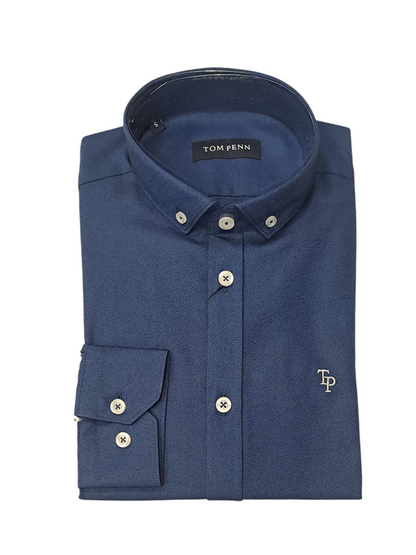 Tom Penn Oxford Long Sleeve Casual Shirt 330 - Royal