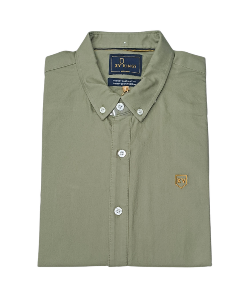 XV KINGS Tesoni Oxford Long Sleeved Shirt - Muted Moss