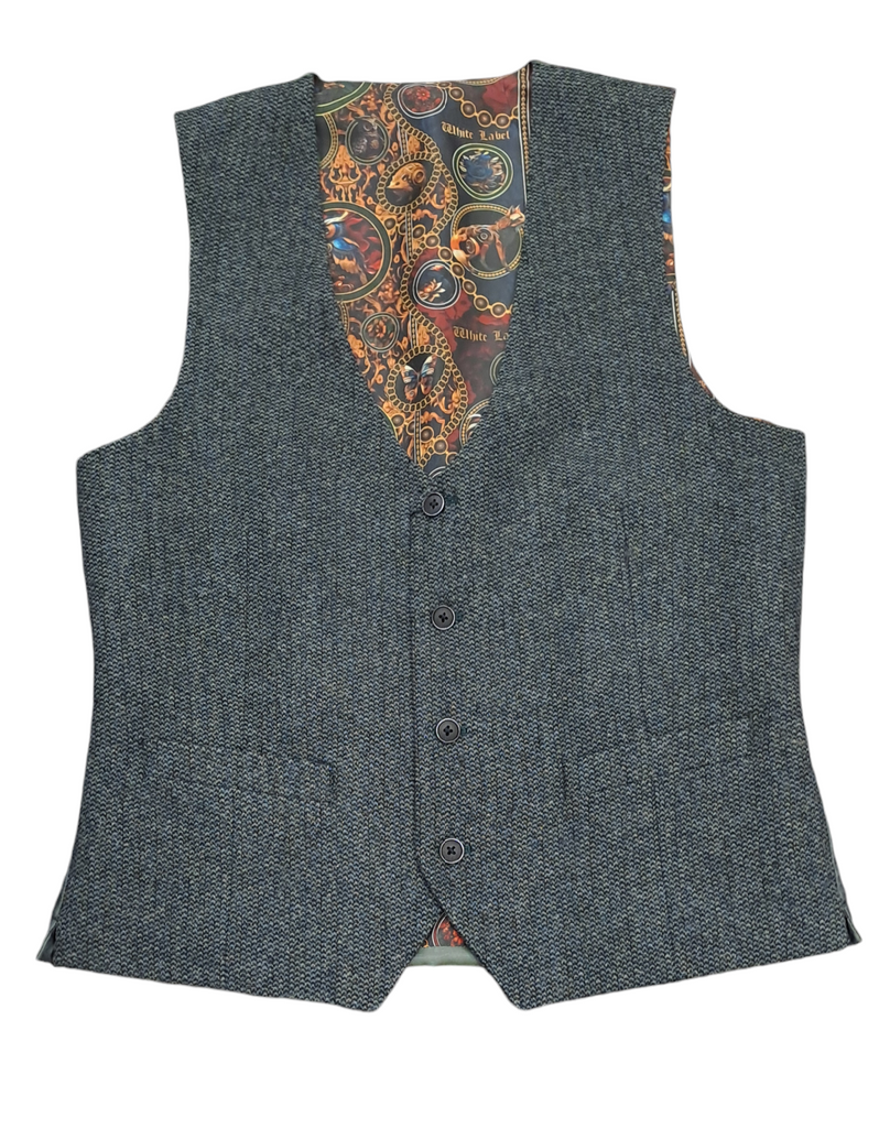 White Label Tapered Waistcoat - Green/Navy