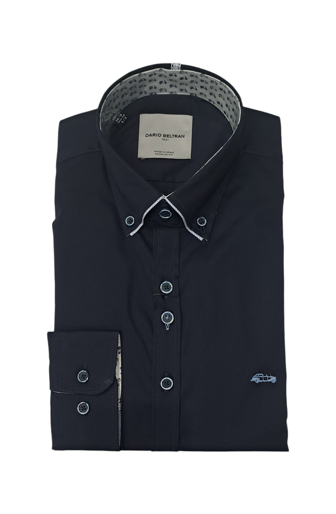 Dario Beltran Pedraza Regular Fit Casual Shirt - Navy