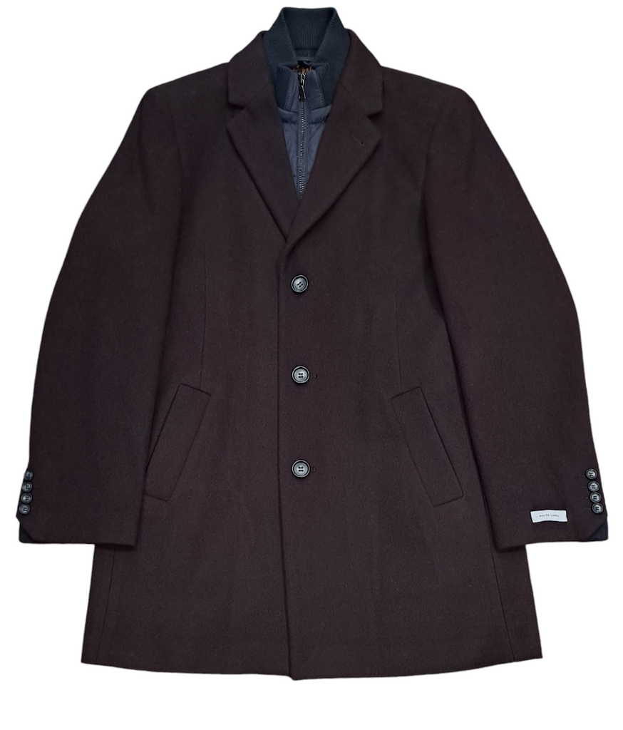 White Label Aron Overcoat - Burgundy