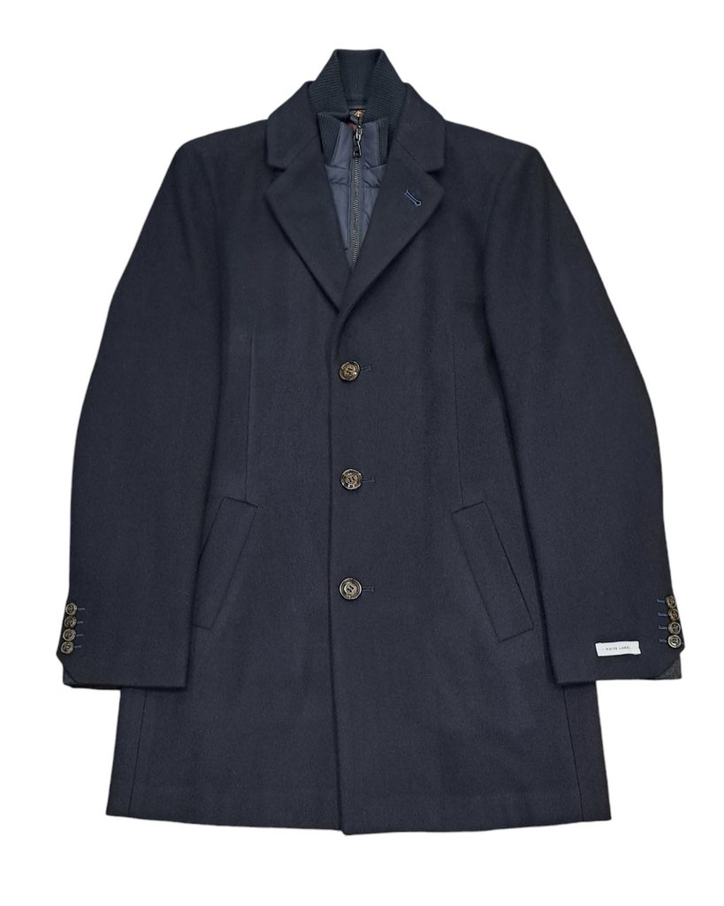 White Label Aron Overcoat - Navy