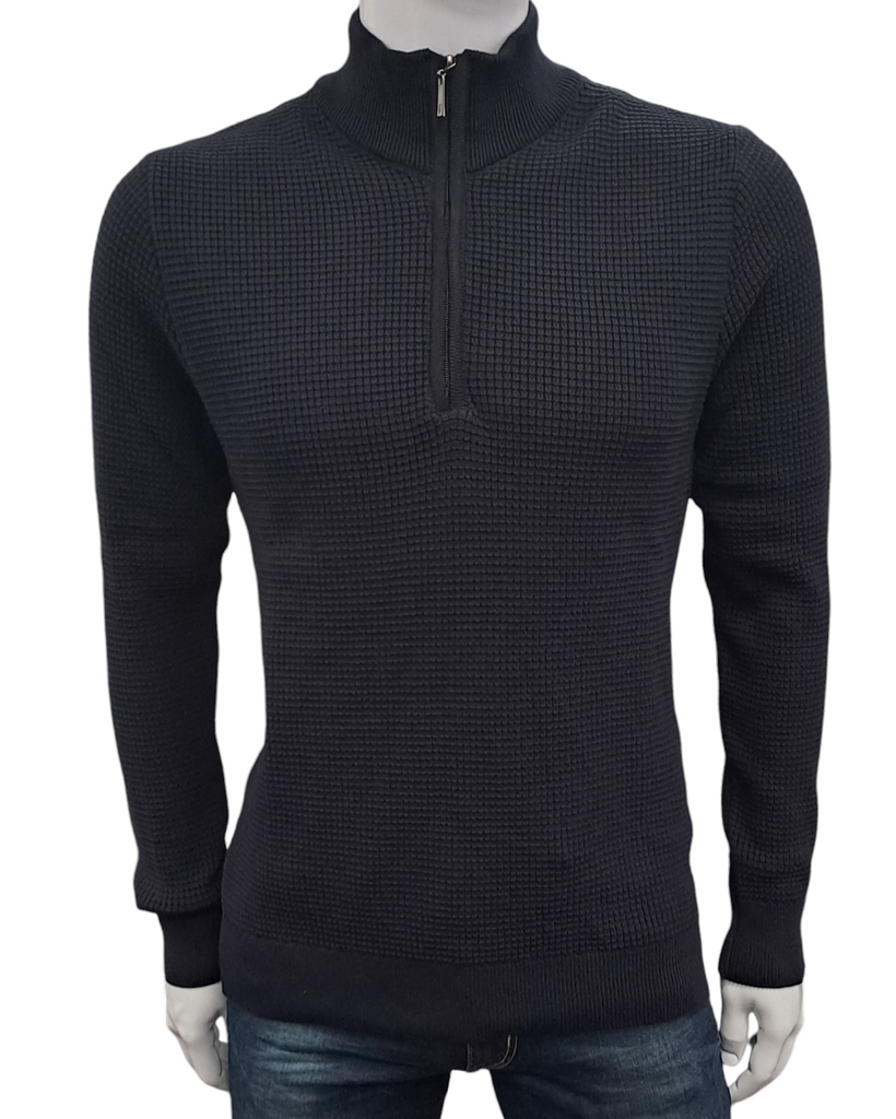 White Label Thomas Half Zip Sweater - Navy