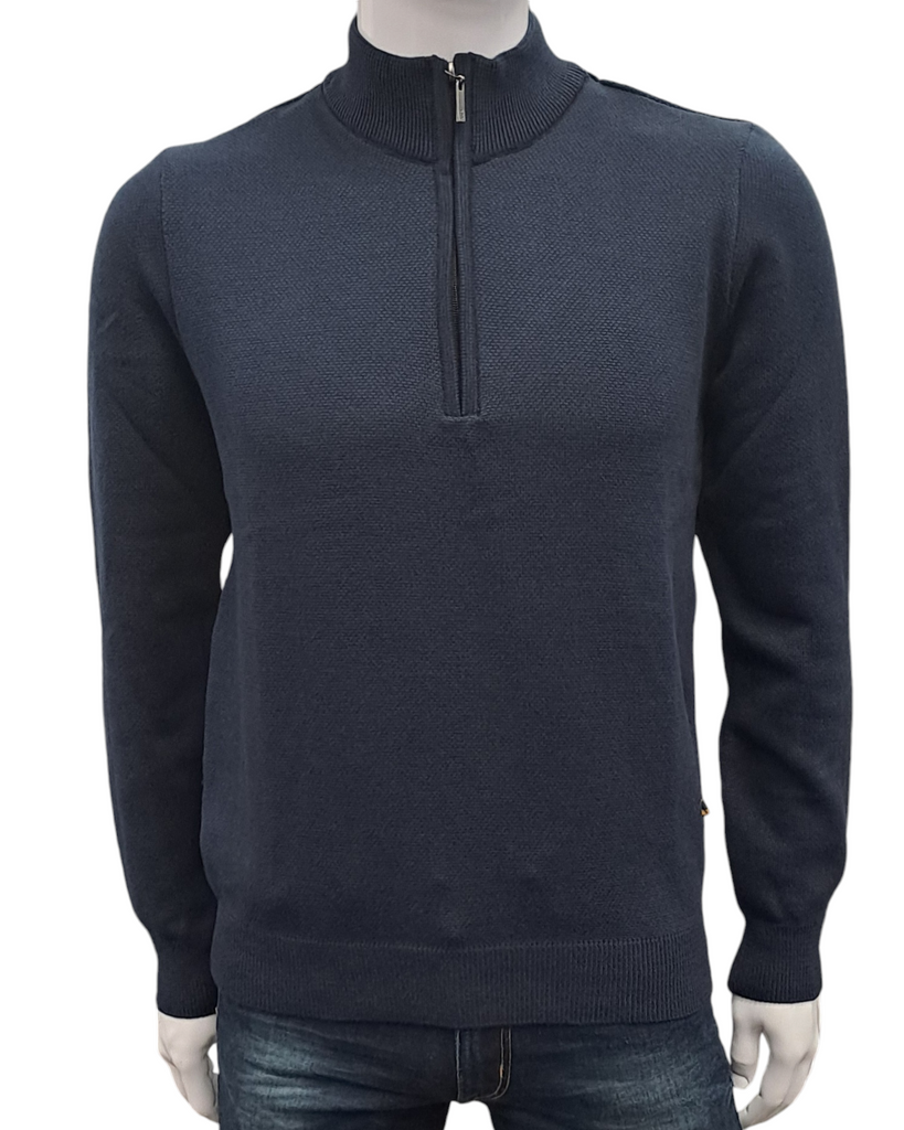 White Label Taylor Half Zip Sweater - Blue/Navy