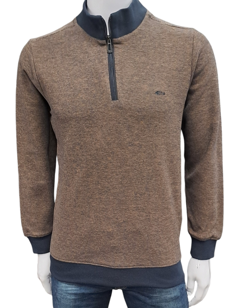 Dario Beltran Half Zip Sweater 630 - Brown