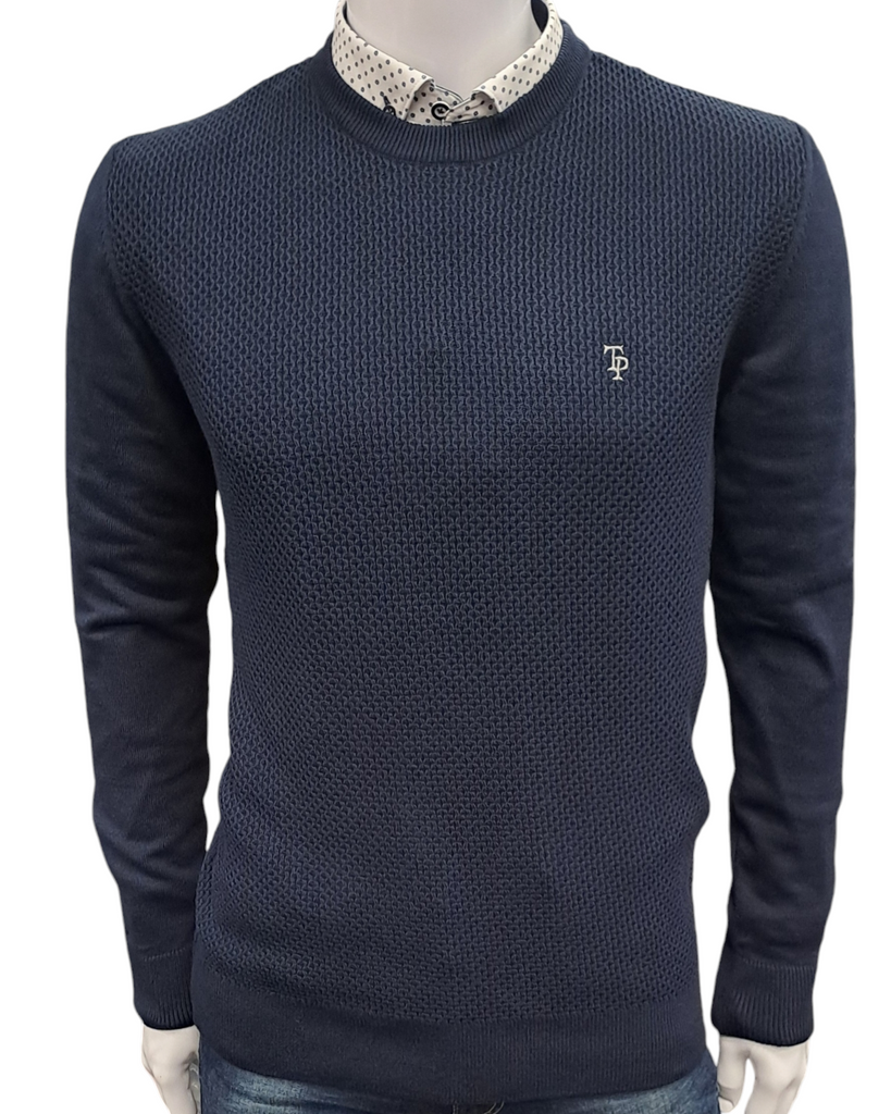 Tom Penn Crew Neck Sweater TP-058K - Navy