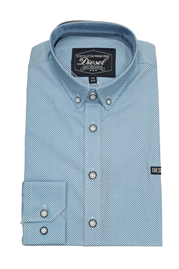 Boys Diesel Casen Casual Shirt - Blue Dot