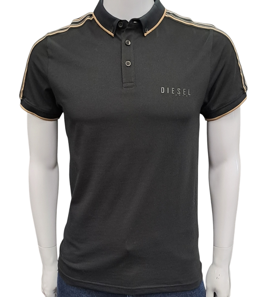 Diesel Finian Short Sleeve Polo Shirt - Black