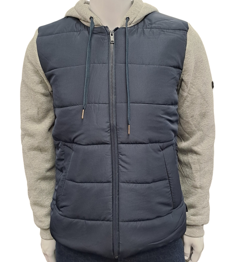 Diesel Terry Full Zip Hooded Hybrid Jacket - Navy