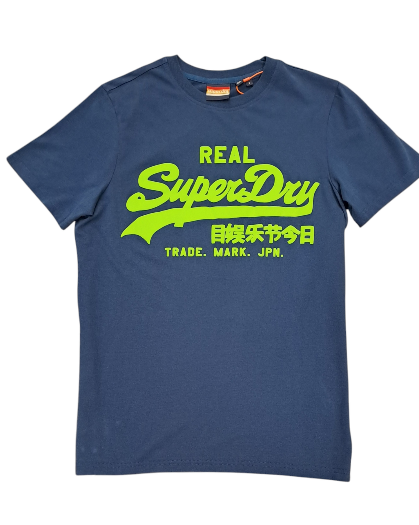 Superdry Neon Vintage Logo Graphic T-Shirt - Pilot Mid Blue