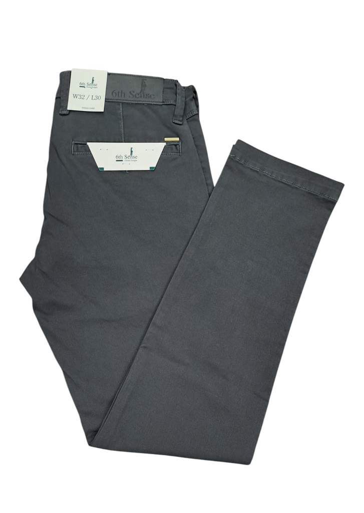 6th Sense Kansas Print Chinos - Charcoal