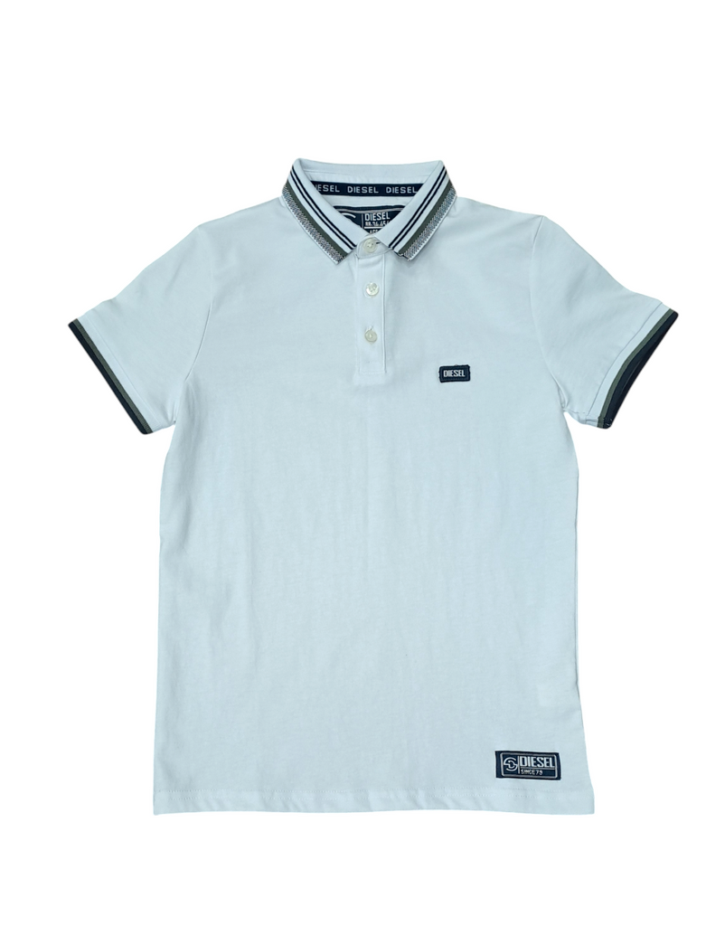 Boys Diesel Aron Polo Shirt- White