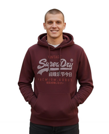 Superdry Vintage Logo Duo Classic Hoodie - Port Red