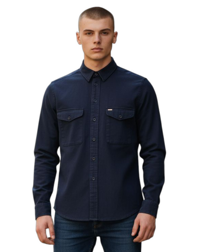 6th Sense Twill Over Shirt - Navy