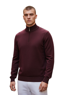 6th Sense Harry Half Zip Sweater - Port