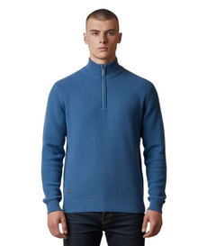 6th Sense Tommy Half Zip Sweater - True Blue