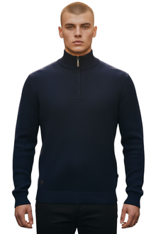 6th Sense Tommy Half Zip Sweater - Indigo