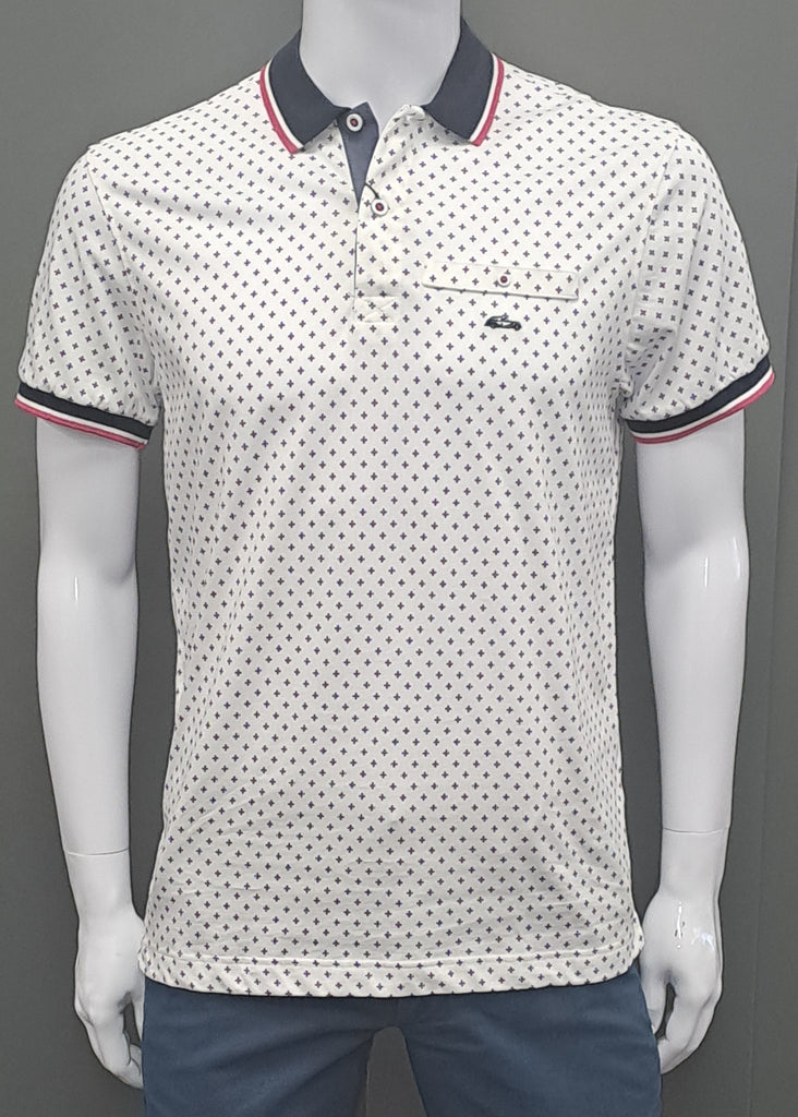 Dario Beltran Short Sleeve Polo 540 - White/Pink