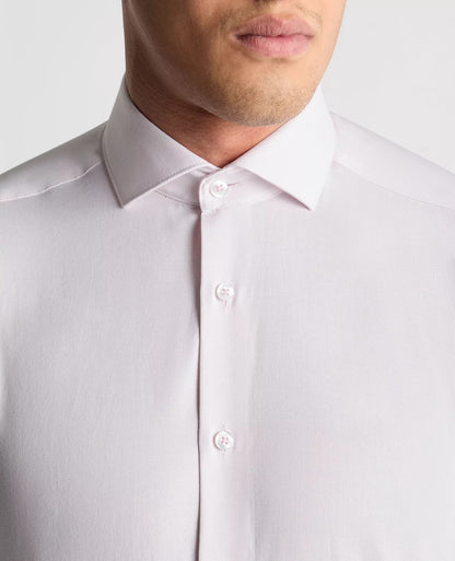 Remus Uomo Tapered Long Sleeve Formal Shirt - Pink