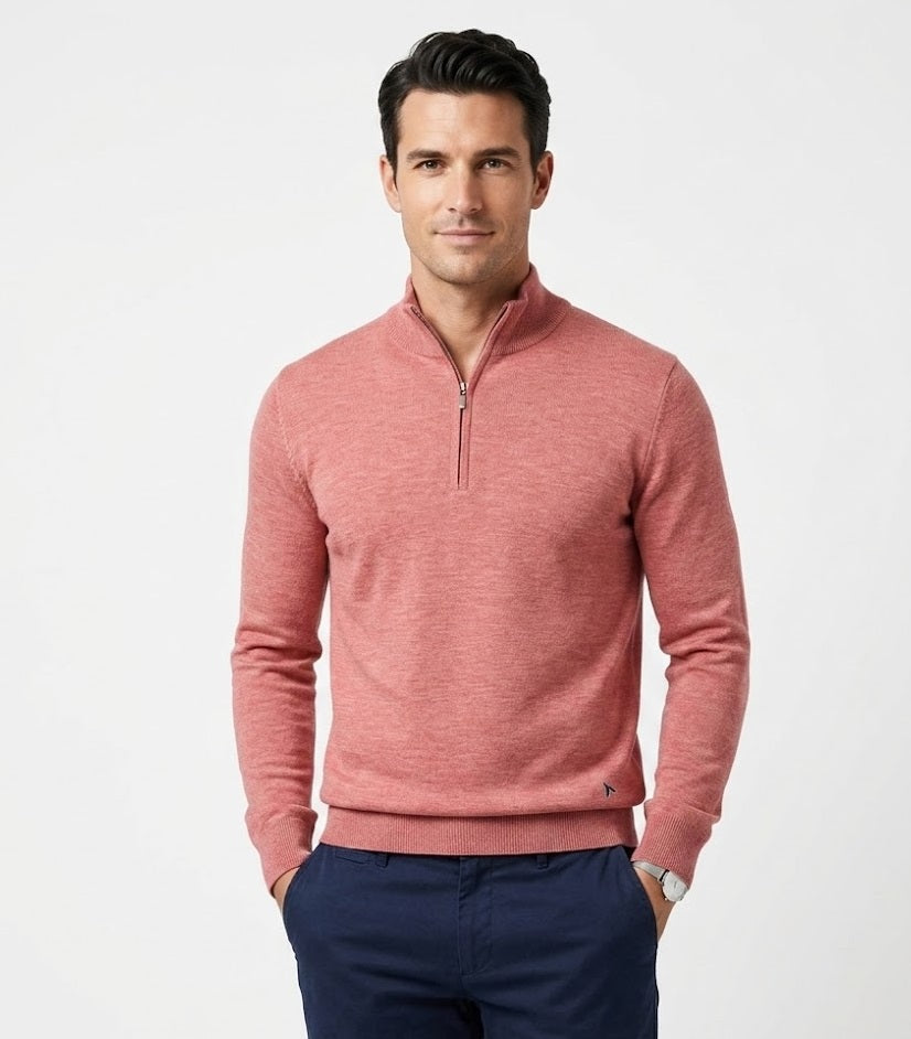 Daniel Grahame Half Zip Sweater - Pink