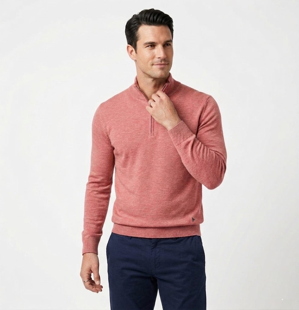Daniel Grahame Half Zip Sweater - Pink
