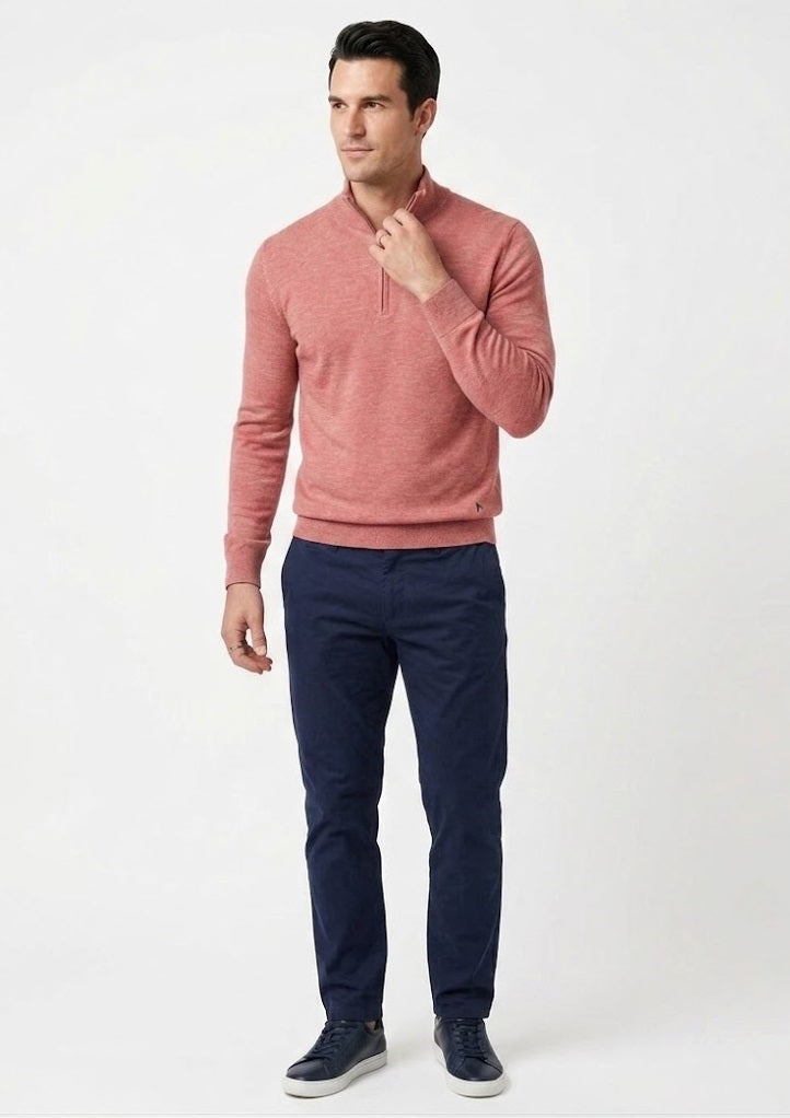 Daniel Grahame Half Zip Sweater - Pink