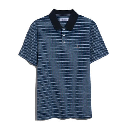 Original Penguin Icons Textured Plaid Polo Shirt - Dark Sapphire
