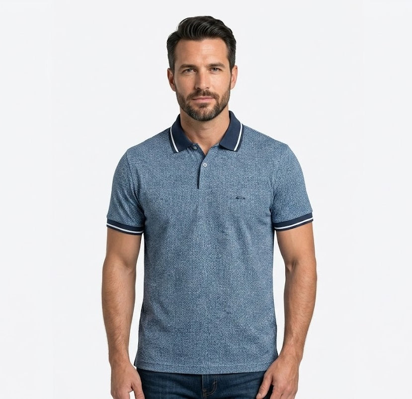Dario Beltran Short Sleeve Polo - Navy/Blue