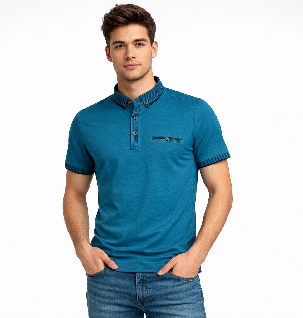 Advise Short Sleeve Polo Shirt 319 - Ocean