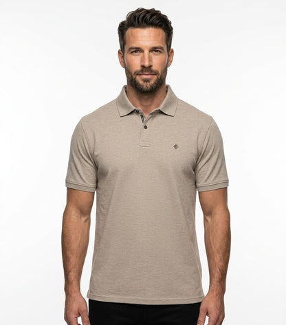 Casa Moda Short Sleeve Polo Shirt - Beige