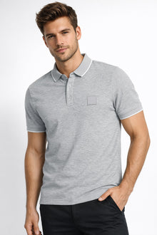 Diesel Sport Zale Short Sleeve Polo Shirt - Grey Melange