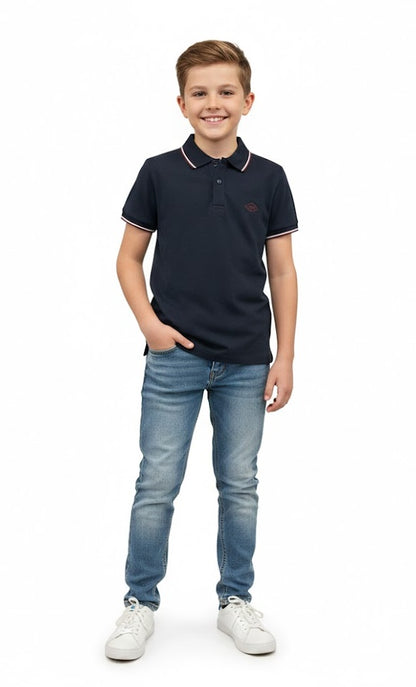 Boys XV Kings Letaba Short Sleeve Polo Shirt - Classic Stripe