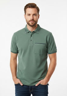 Daniel Grahame Short Sleeve 3 Button Polo Shirt - Green