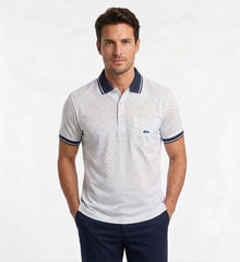 Dario Beltran Short Sleeve Polo - White/Navy