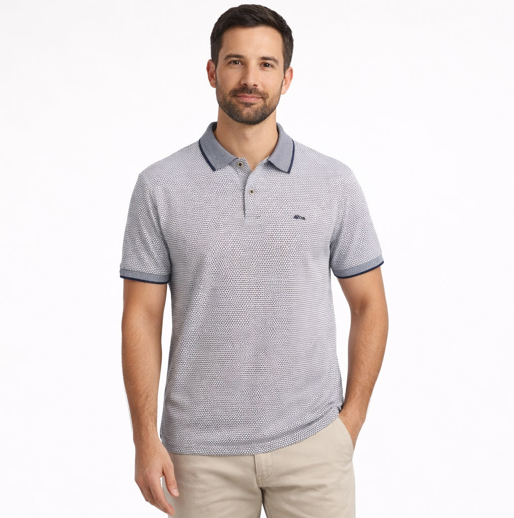 Dario Beltran Short Sleeve Polo 522 - Grey/Navy