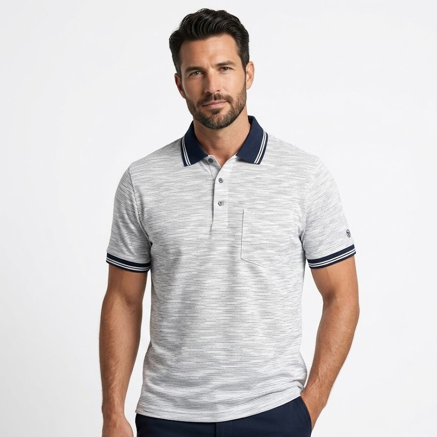 Daniel Grahame Short Sleeve 3 Button Polo Shirt - Navy