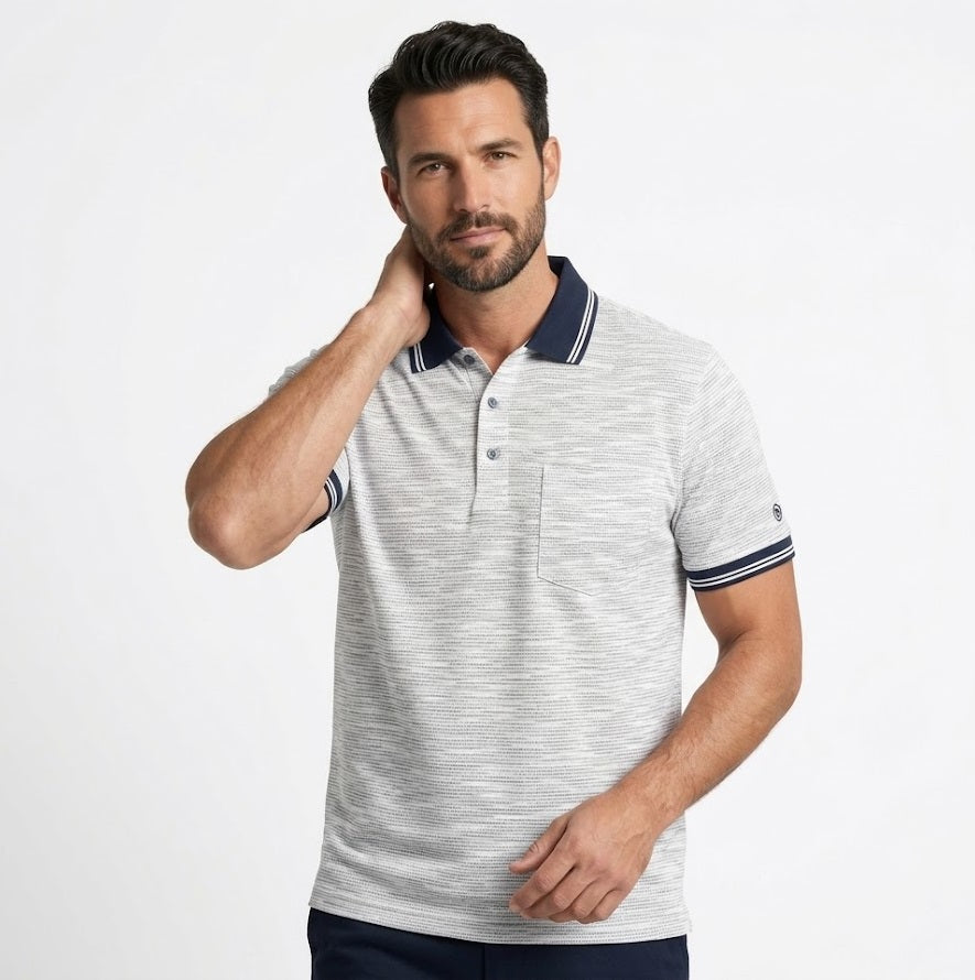 Daniel Grahame Short Sleeve 3 Button Polo Shirt - Navy
