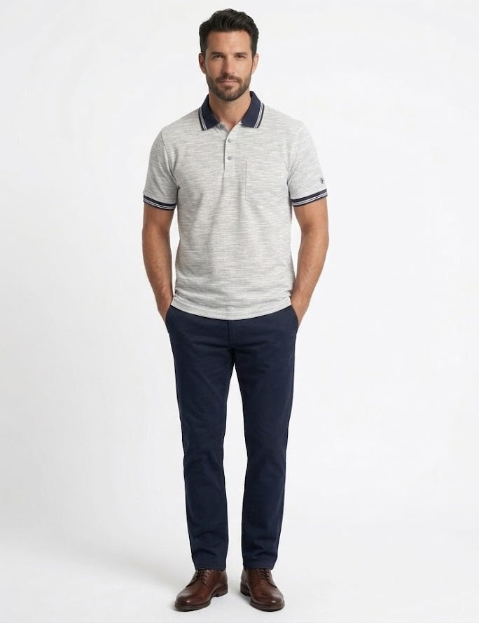 Daniel Grahame Short Sleeve 3 Button Polo Shirt - Navy