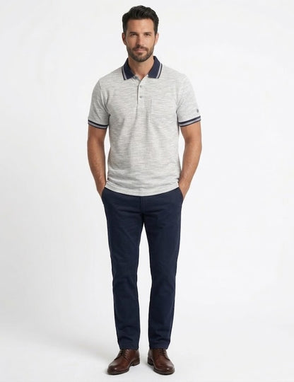 Daniel Grahame Short Sleeve 3 Button Polo Shirt - Navy