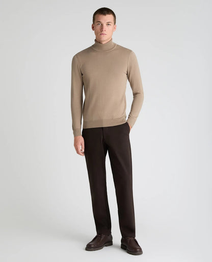 Remus Uomo Stone Long Sleeve Roll Neck Sweater - Beige