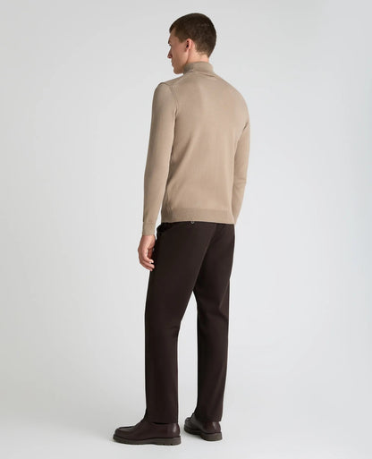 Remus Uomo Stone Long Sleeve Roll Neck Sweater - Beige