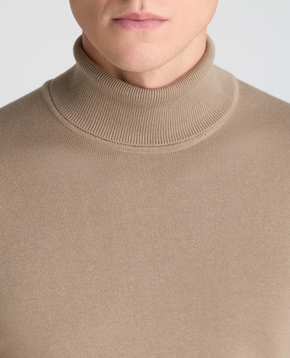 Remus Uomo Stone Long Sleeve Roll Neck Sweater - Beige